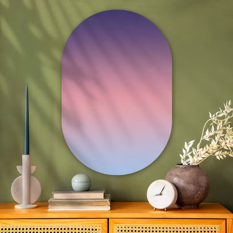 Glasbild Oval - Farbverlauf – Lila – Rosa — 2