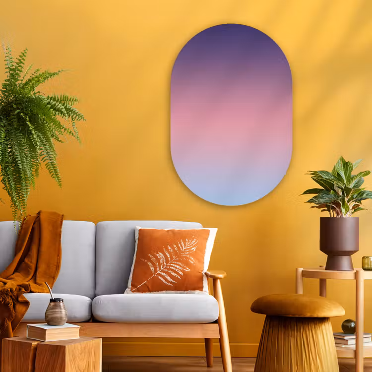 Glasbild Oval - Farbverlauf – Lila – Rosa — 3