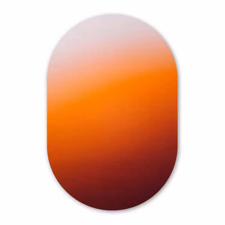 Glasbild Oval - Farbverlauf – Orange – Abstrakt — 1