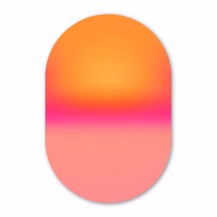 Glasbild Oval - Farbverlauf – Orange – Rosa — 1