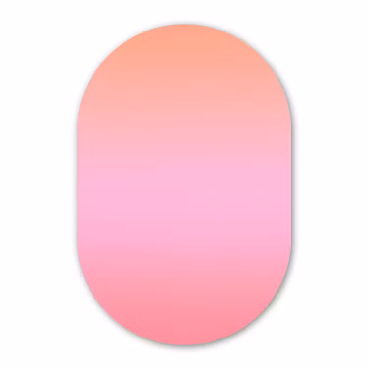 Glasbild Oval - Farbverlauf – Rosa – Orange — 1