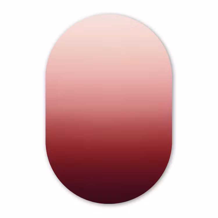 Glasbild Oval - Farbverlauf – Rot – Rosa — 1