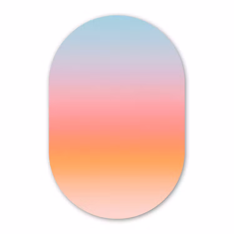 Glasbild Oval - Farbverlauf – Sanft – Abstrakt — 1