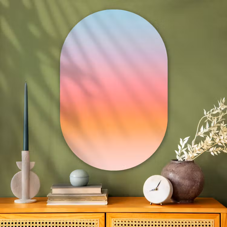Glasbild Oval - Farbverlauf – Sanft – Abstrakt — 2