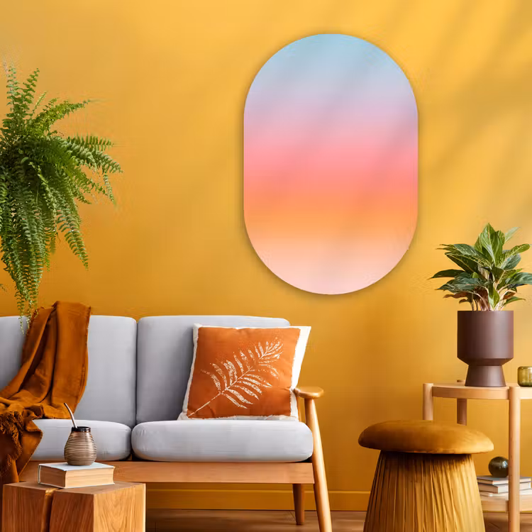 Glasbild Oval - Farbverlauf – Sanft – Abstrakt — 3