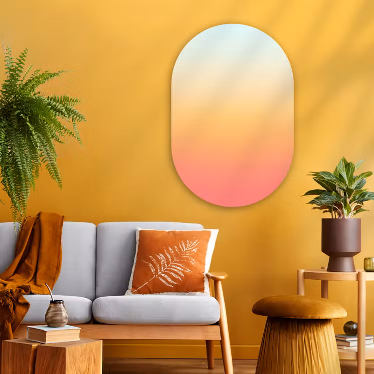 Glasbild Oval - Farbverlauf – Sanft – Farbe — 3