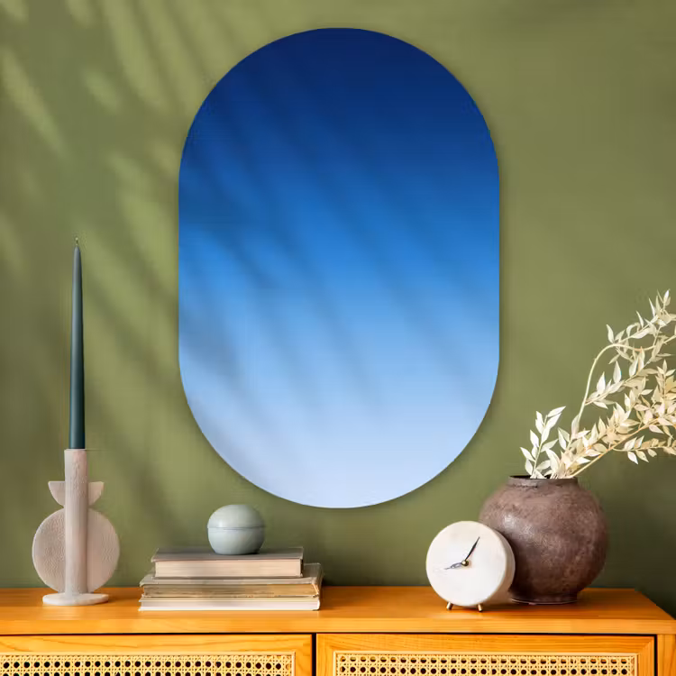 Glasbild Oval - Himmel – Blau – Farbverlauf — 2