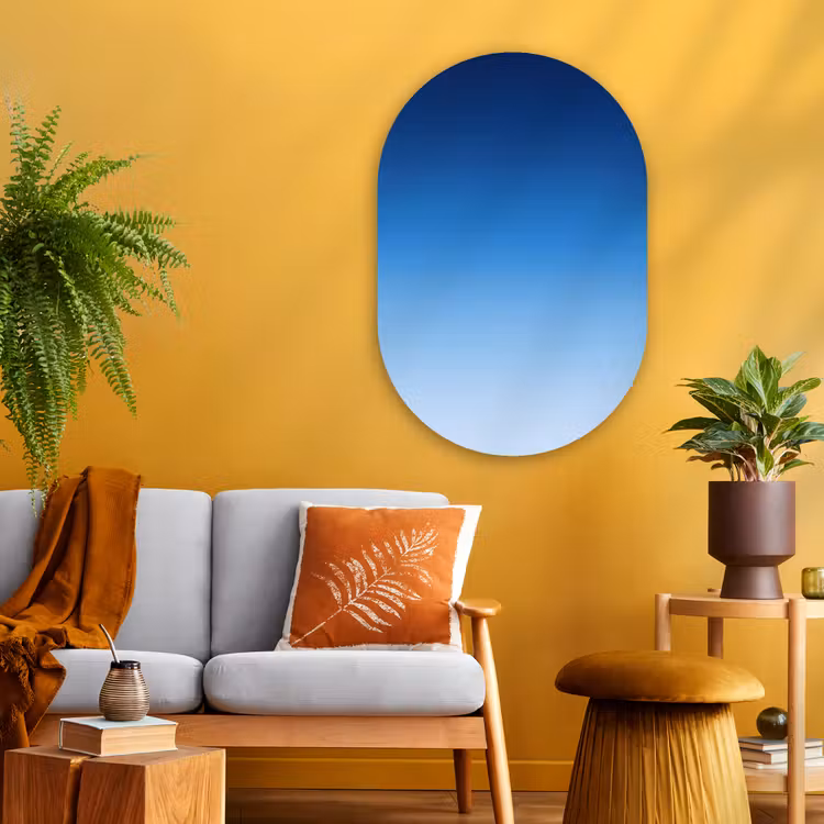 Glasbild Oval - Himmel – Blau – Farbverlauf — 3