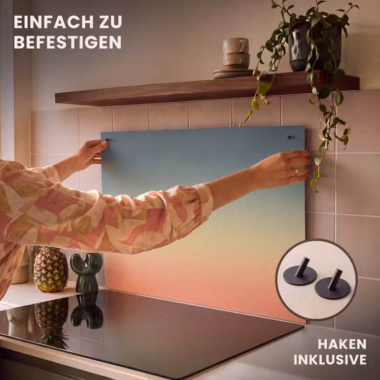 2-in-1 Herdabdeckplatte & Spritzschutz - Farbverlauf – Abstrakt – Modern — 7