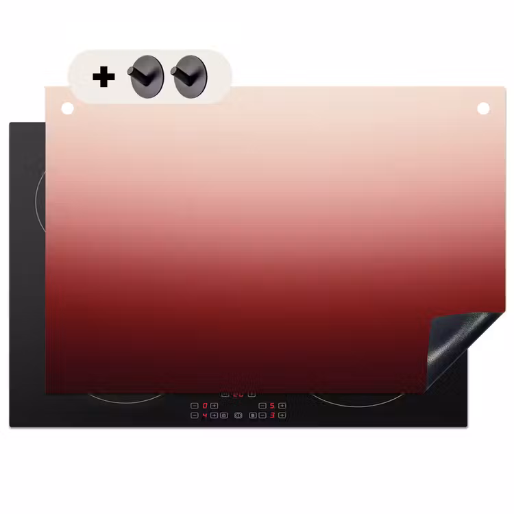 2-in-1 Herdabdeckplatte & Spritzschutz - Farbverlauf – Rot – Rosa — 1