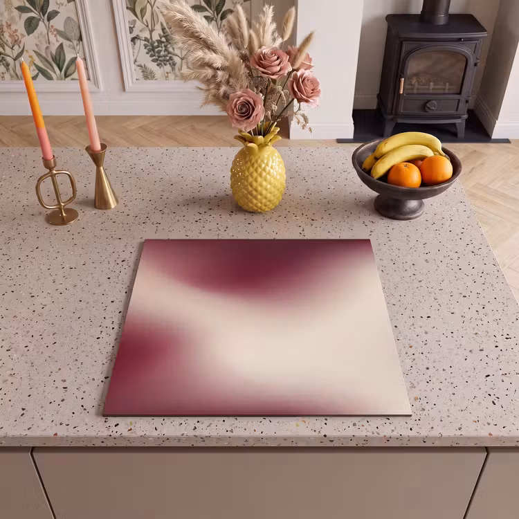 Herdabdeckplatte - Farbverlauf – Rot – Beige — 2