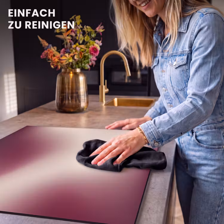 Herdabdeckplatte - Farbverlauf – Rot – Beige — 6
