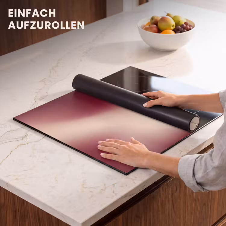 Herdabdeckplatte - Farbverlauf – Rot – Beige — 7