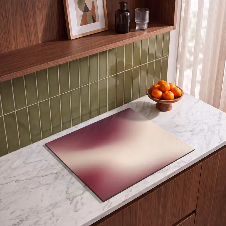 Herdabdeckplatte - Farbverlauf – Rot – Beige — 8