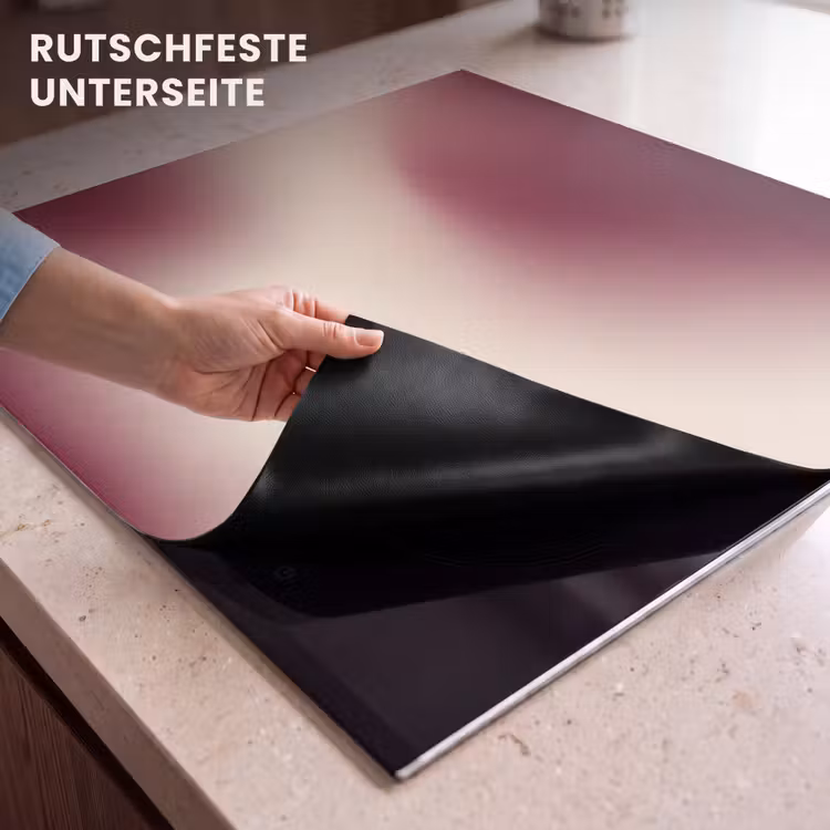 Herdabdeckplatte - Farbverlauf – Rot – Beige — 9