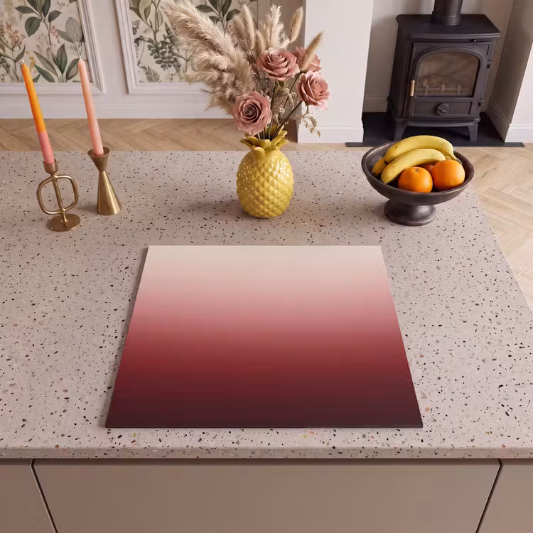 Herdabdeckplatte - Farbverlauf – Rot – Rosa — 2