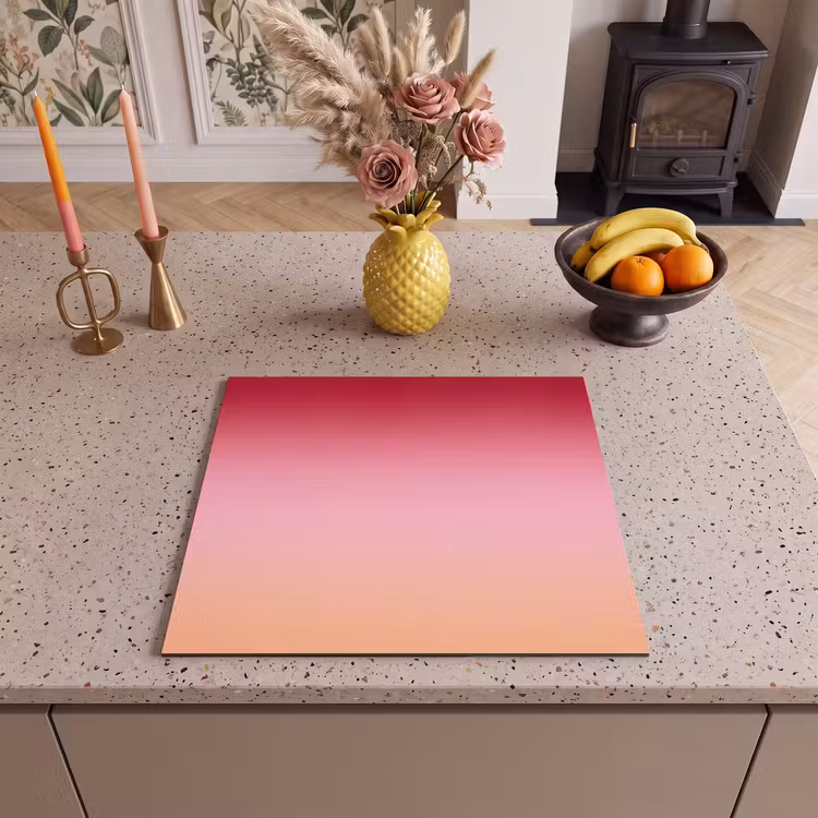 Herdabdeckplatte - Farbverlauf – Rot – Rosa — 2