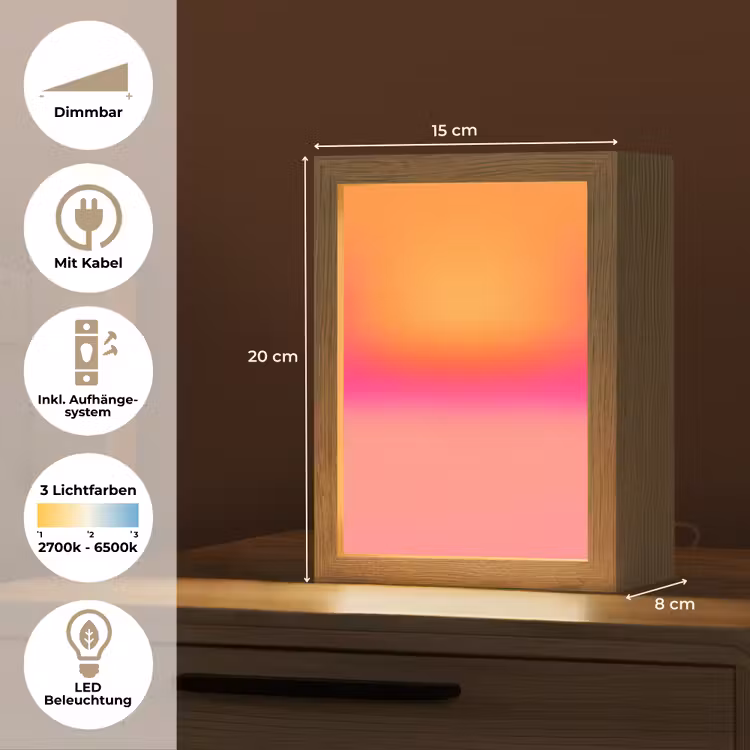 Personalisierte Lightbox - Farbverlauf – Orange – Rosa — 6