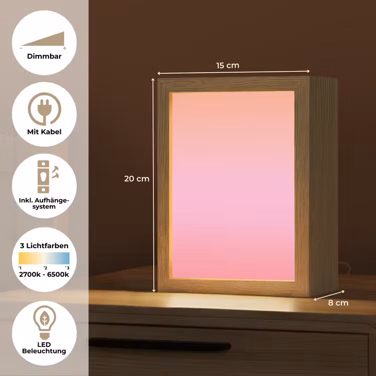 Personalisierte Lightbox - Farbverlauf – Rosa – Orange — 6