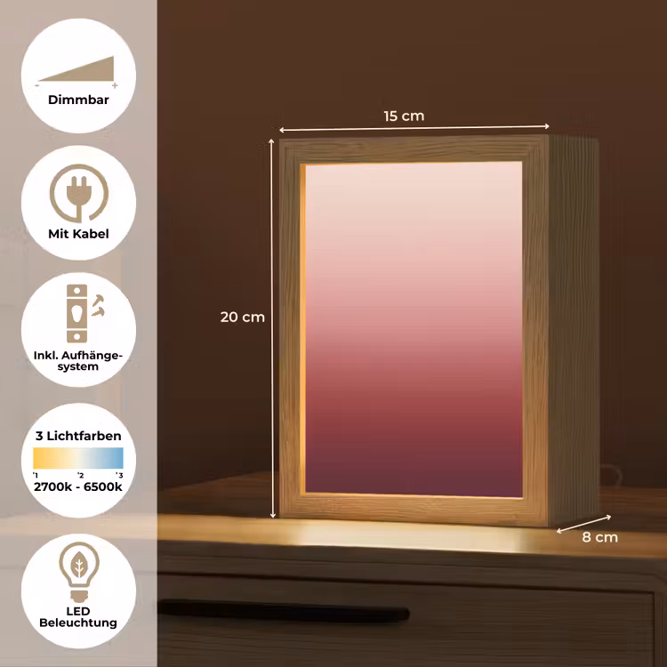 Personalisierte Lightbox - Farbverlauf – Rot – Rosa — 6