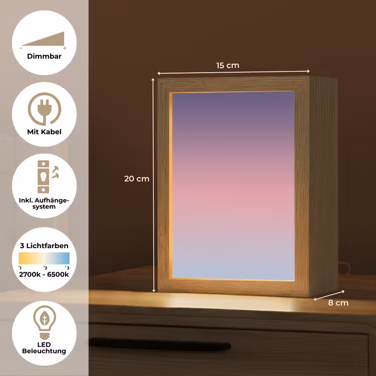 Personalisierte Lightbox - Farbverlauf – Lila – Rosa — 6