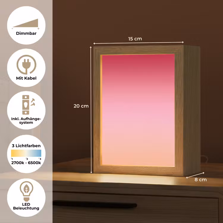 Personalisierte Lightbox - Farbverlauf – Rot – Rosa — 6