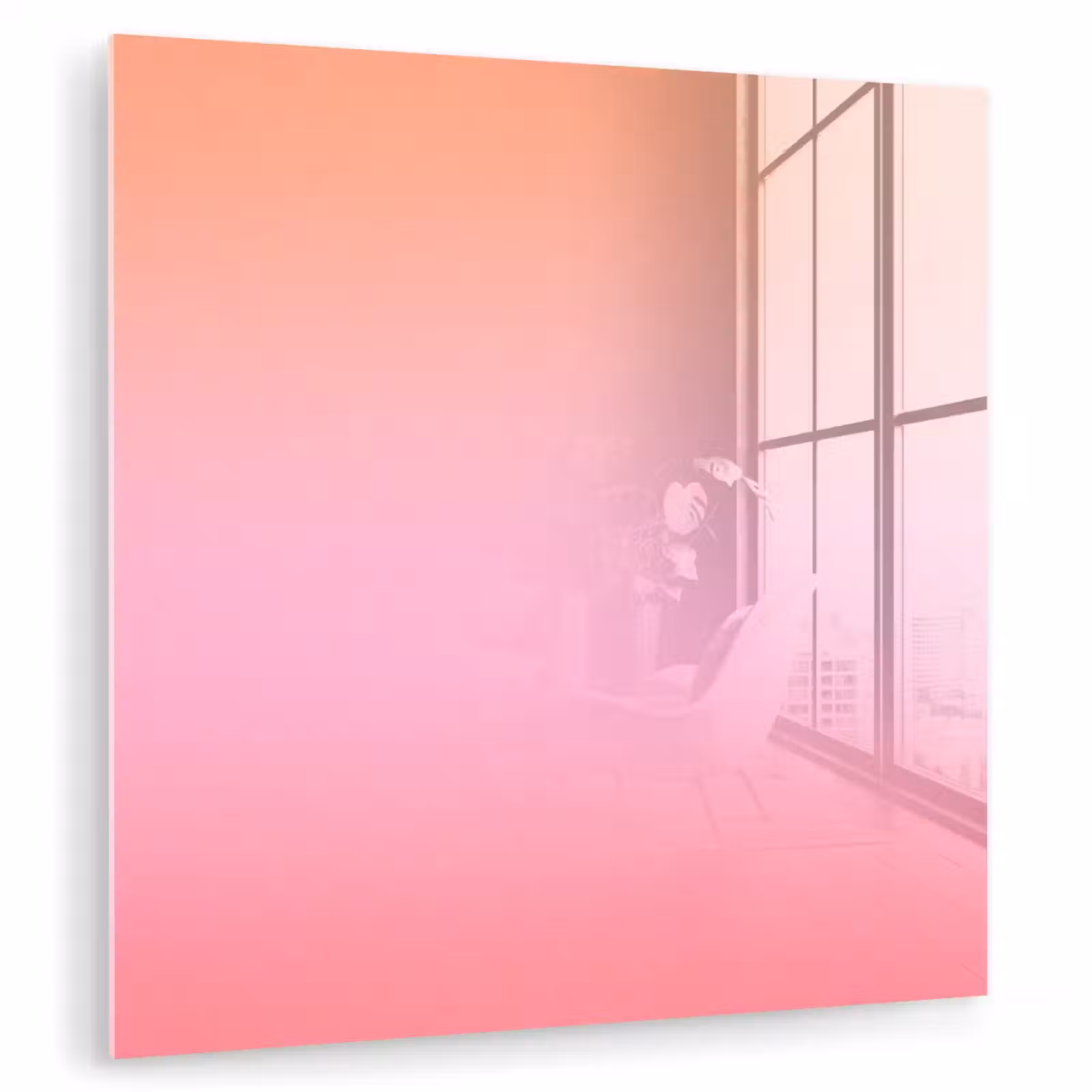 Glasbild - Farbverlauf – Rosa – Orange — 1