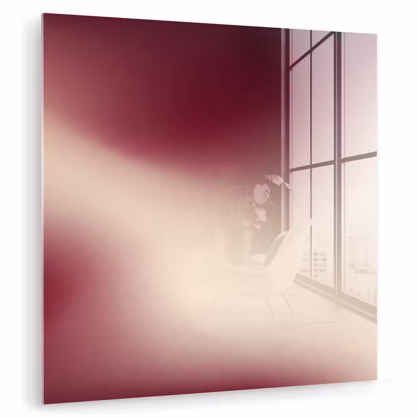 Glasbild - Farbverlauf – Rot – Beige — 1