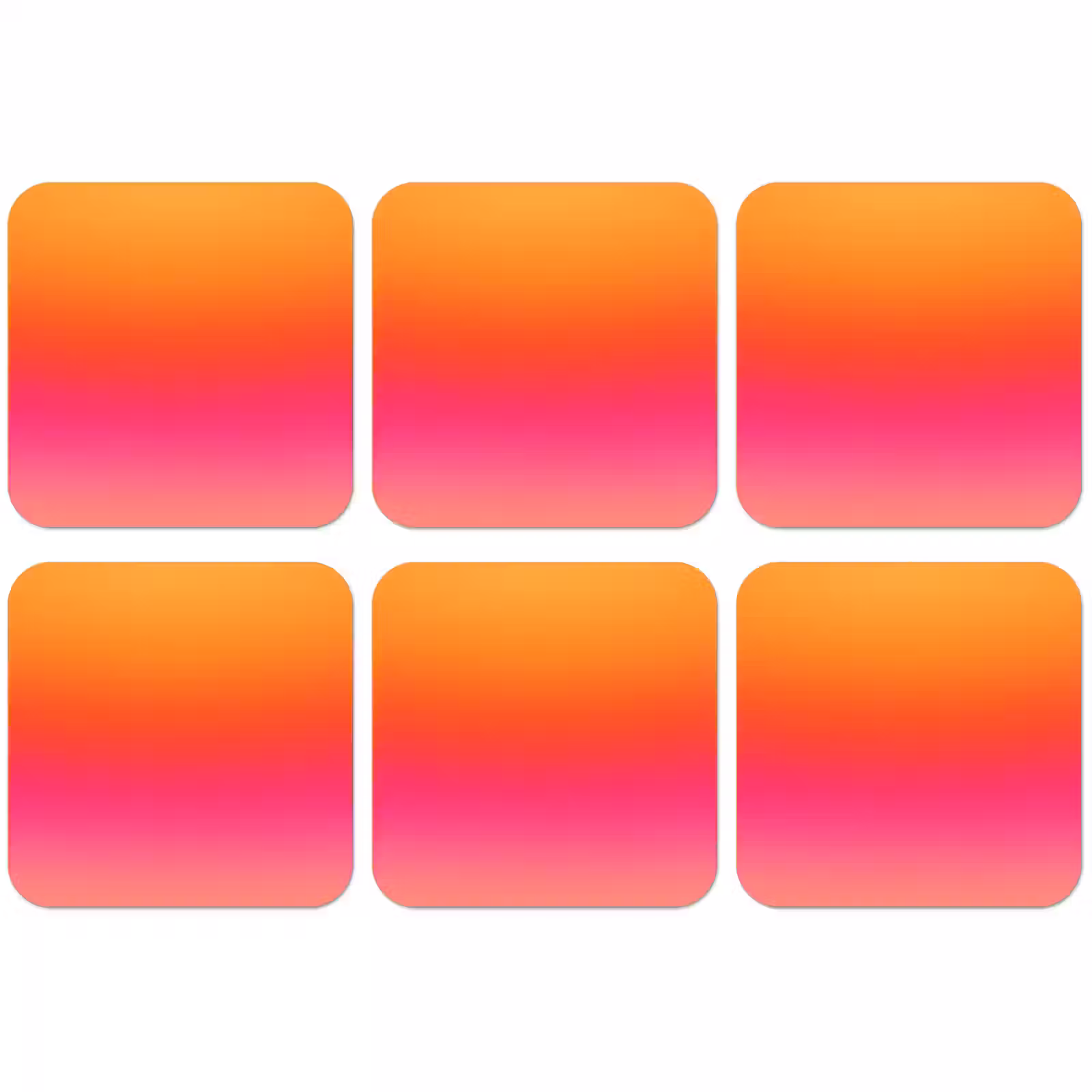 Untersetzer - Farbverlauf – Orange – Rosa — 1