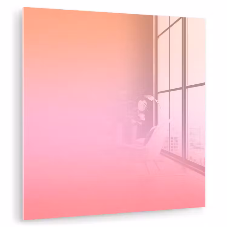 Glasbild - Farbverlauf – Rosa – Orange — 1