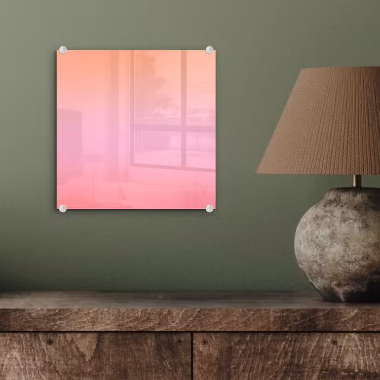 Glasbild - Farbverlauf – Rosa – Orange — 4