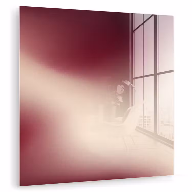 Glasbild - Farbverlauf – Rot – Beige — 1