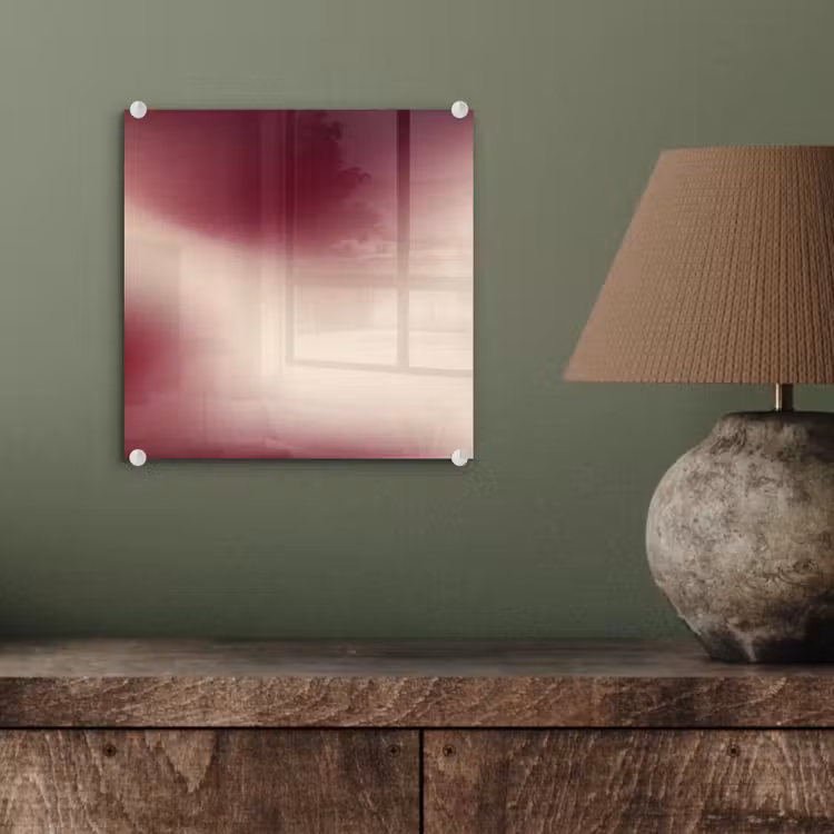 Glasbild - Farbverlauf – Rot – Beige — 4