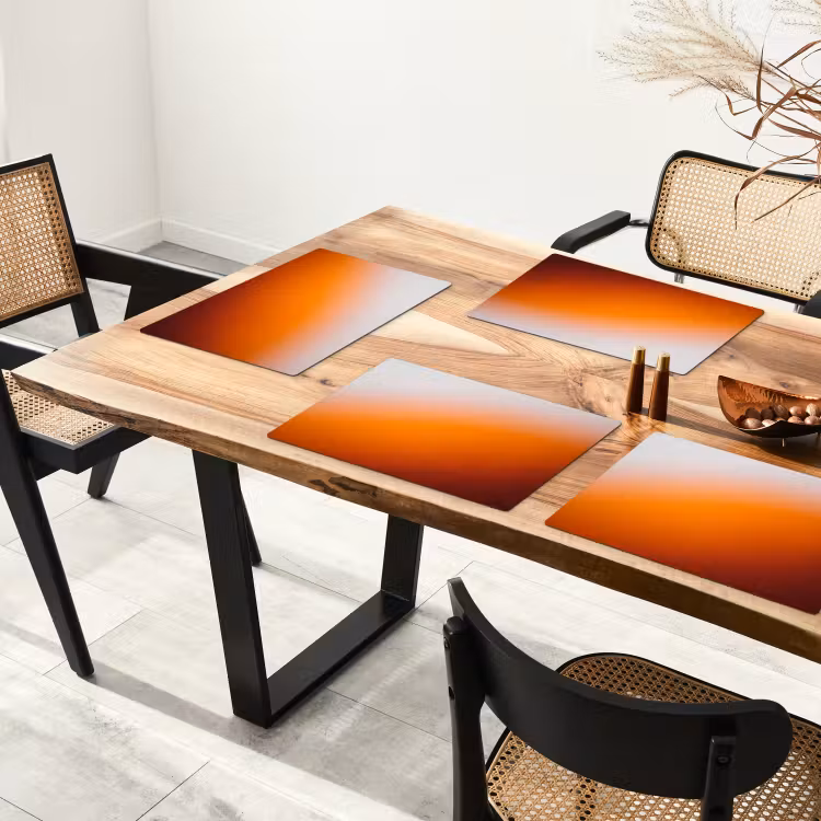 Tischset - 6 Stück - Farbverlauf – Orange – Abstrakt — 3