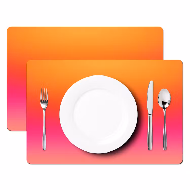 Tischset - 6 Stück - Farbverlauf – Orange – Rosa — 2