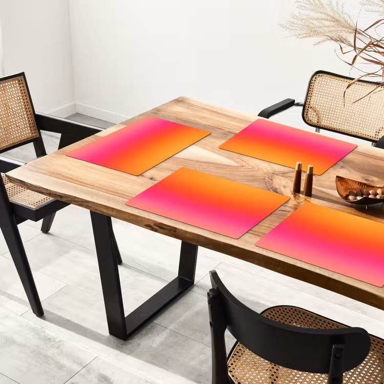 Tischset - 6 Stück - Farbverlauf – Orange – Rosa — 3