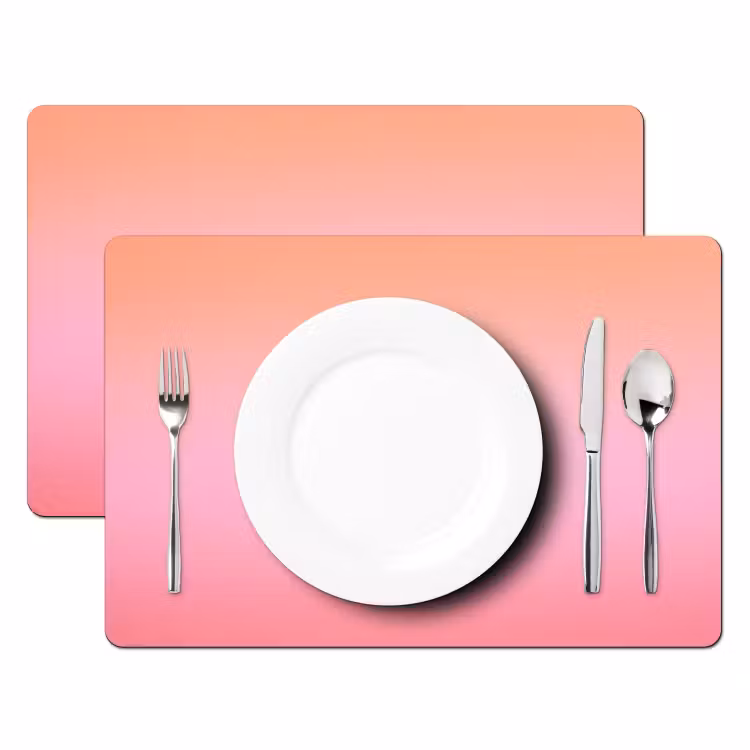 Tischset - 6 Stück - Farbverlauf – Rosa – Orange — 2