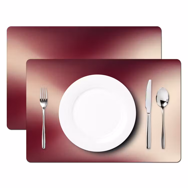 Tischset - 6 Stück - Farbverlauf – Rot – Beige — 2