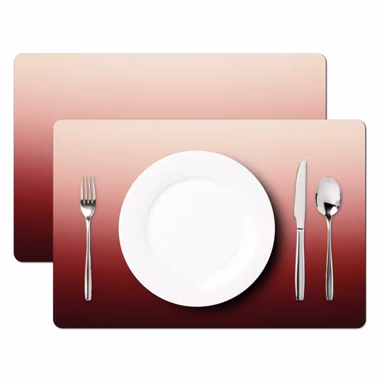 Tischset - 6 Stück - Farbverlauf – Rot – Rosa — 2