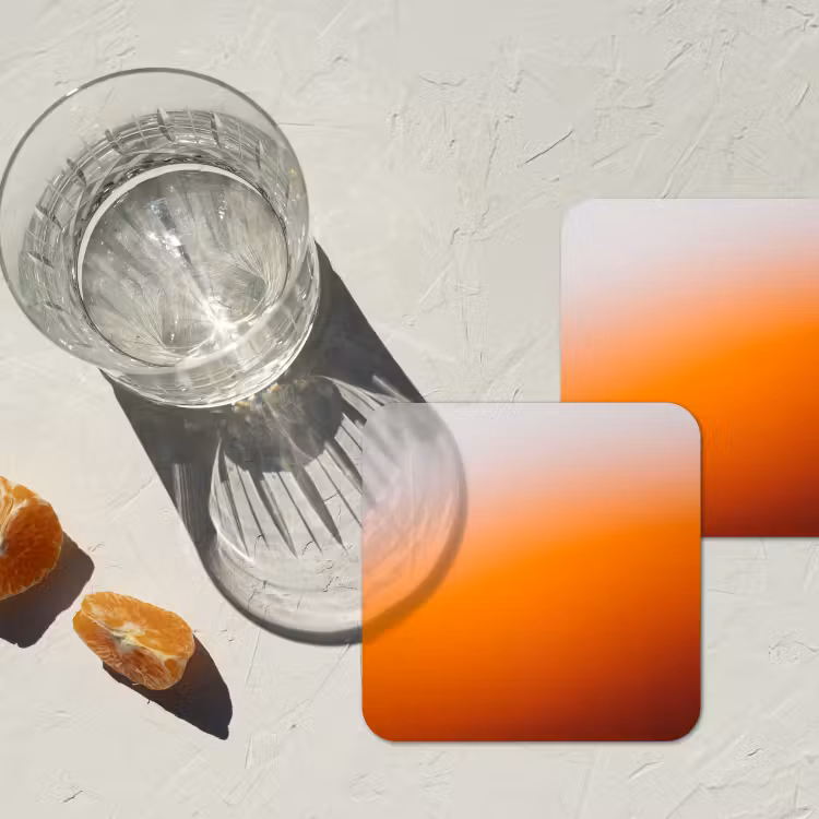 Untersetzer - Farbverlauf – Orange – Abstrakt — 2