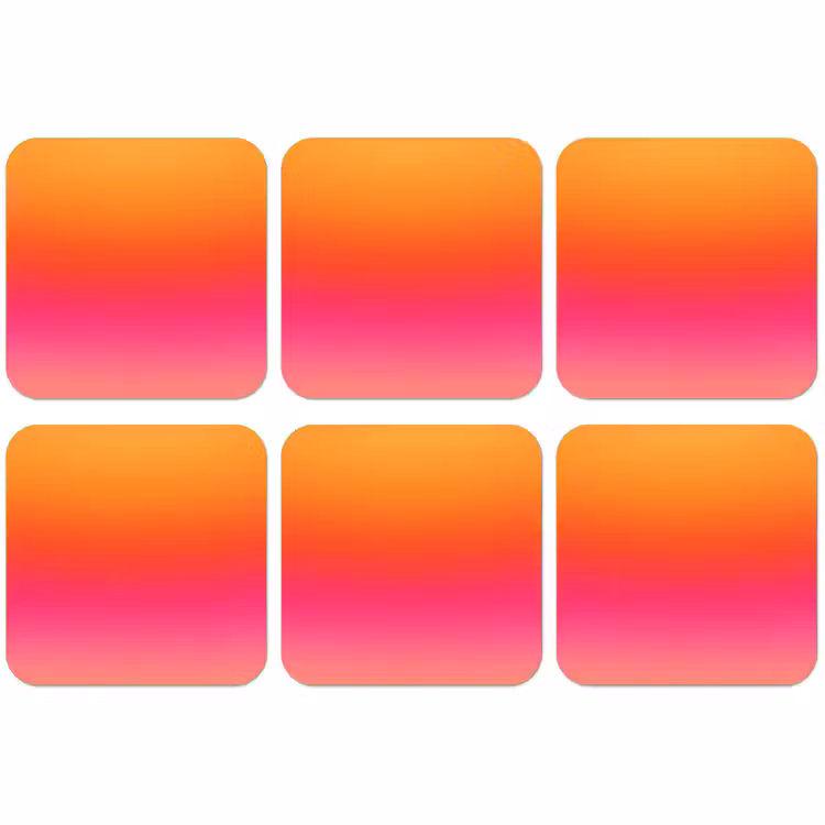 Untersetzer - Farbverlauf – Orange – Rosa — 1