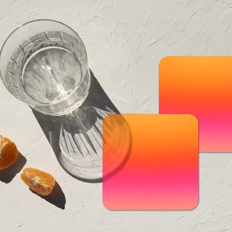 Untersetzer - Farbverlauf – Orange – Rosa — 2