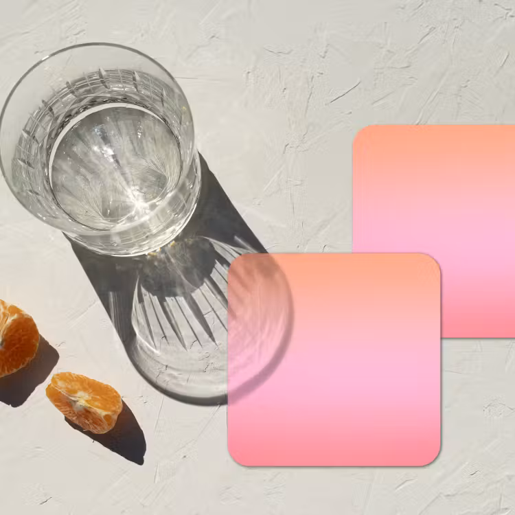 Untersetzer - Farbverlauf – Rosa – Orange — 2