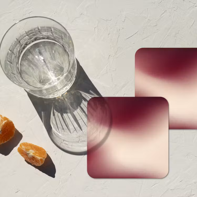 Untersetzer - Farbverlauf – Rot – Beige — 2