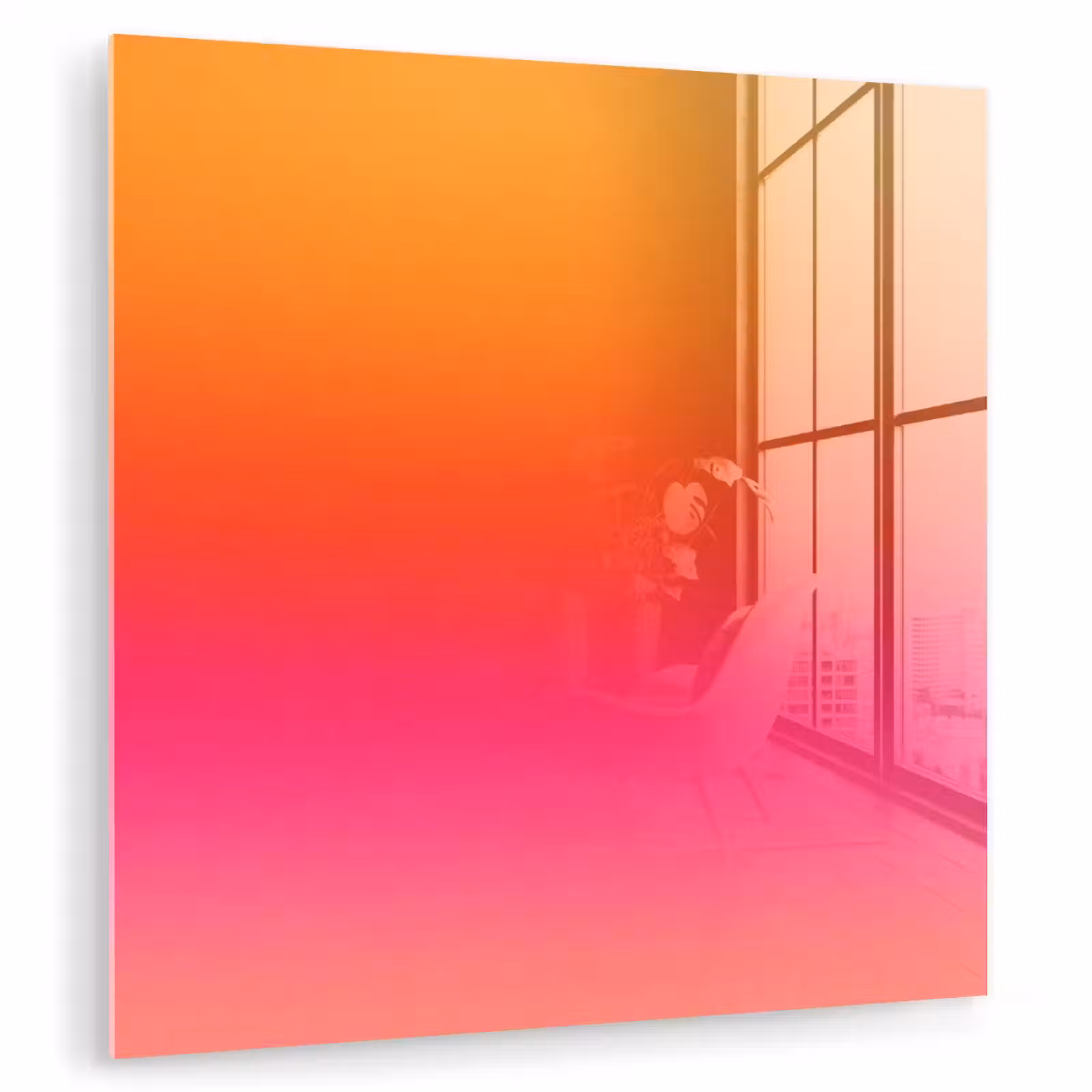 Glasbild - Farbverlauf – Orange – Rosa — 1