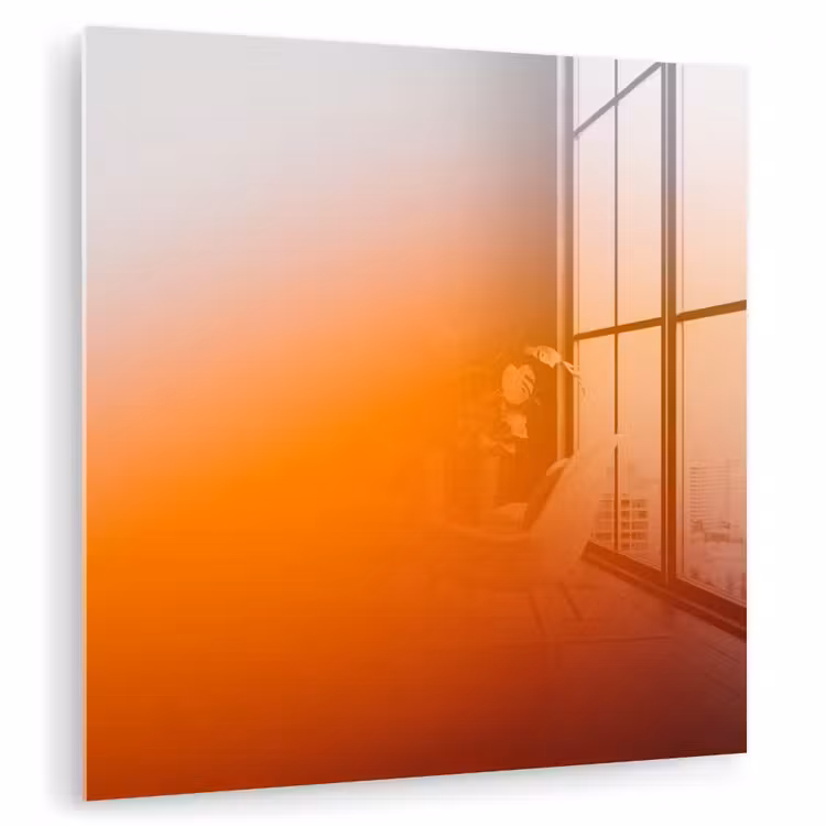 Glasbild - Farbverlauf – Orange – Abstrakt — 1