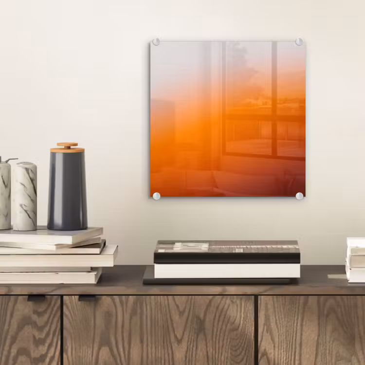 Glasbild - Farbverlauf – Orange – Abstrakt — 2