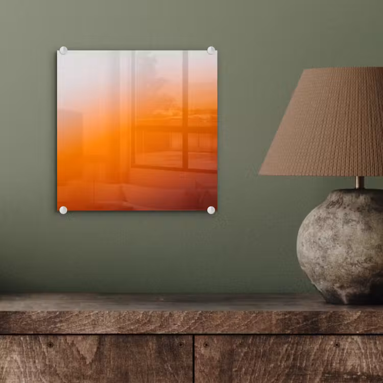 Glasbild - Farbverlauf – Orange – Abstrakt — 4