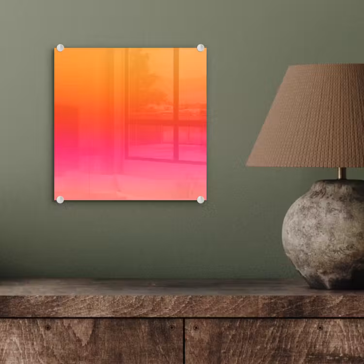 Glasbild - Farbverlauf – Orange – Rosa — 4