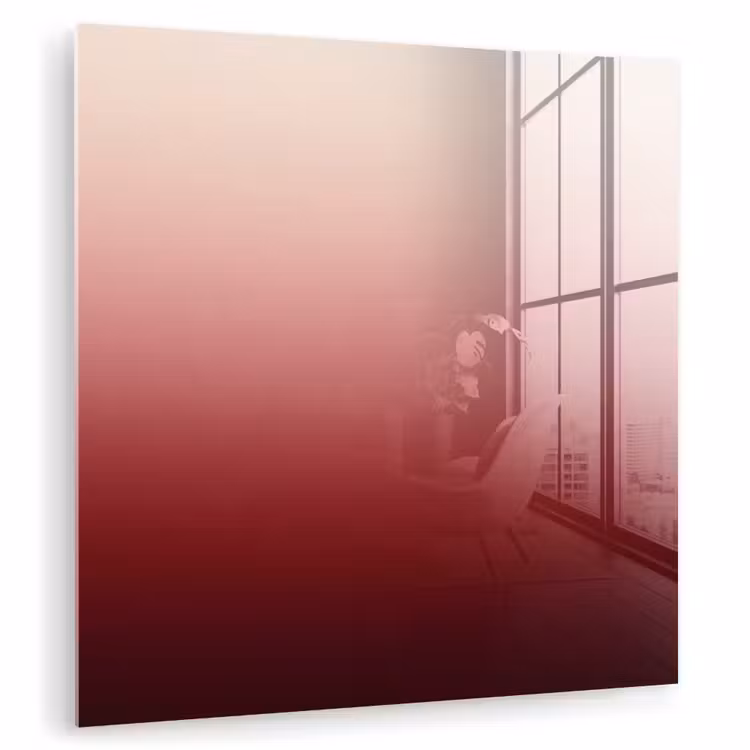Glasbild - Farbverlauf – Rot – Rosa — 1